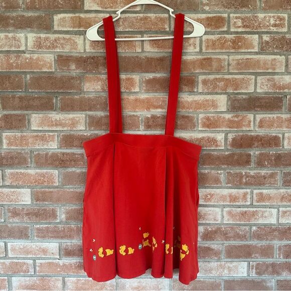 Disney Winnie Pooh Suspender Overalls Skirt Women’s Plus 1X Red - Picture 8 of 11